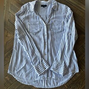 Tinsel Blue and White Striped Button-Down Shirt